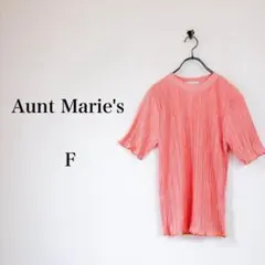 Aunt Marie's（F）ミニプリーツトップス　オレンジ　細見え　きれいめのサムネイル