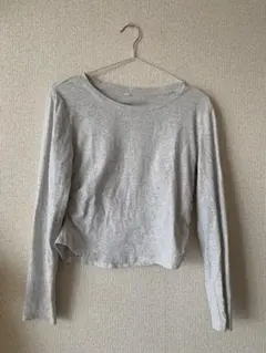 グレー 長袖 トップス サイドギャザー
