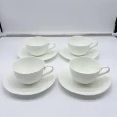 ノリタケ アンサンブルホワイト ティーカップ＆ソーサー 4客セット