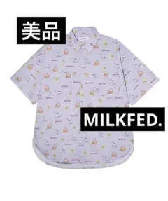 総柄半袖シャツ 紫　MILKFED.xOMIYA ELLIE S/S SHIRTのサムネイル