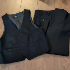 COMME CA ISM ベスト パンツ セット 130　ストライプ柄