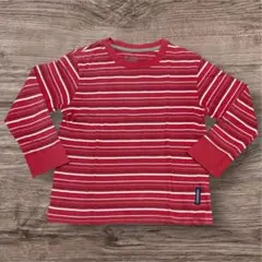CHEROKEE ボーダー長袖Tシャツ 110 レッド系 綿100% 子ども服