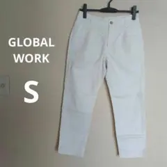 訳あり GLOBAL WORK カジュアルパンツ ホワイト コットンリネンのサムネイル