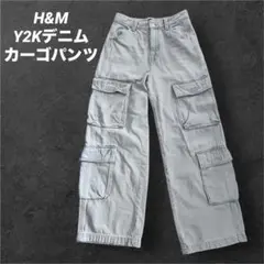 カーゴパンツ ブラック Y2K グランジ ギミック 黒スエード風カーゴ