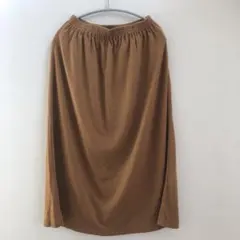 ブラウン フレアロングスカート Mサイズ