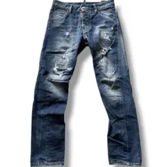 DSQUARED2 クロップドデニムパンツ ダメージ ペイント加工 - メルカリ