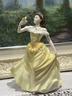 ロイヤルドルトン ニネット 陶器 エレガント ダンス ハンドペイント 人形 置物 Royal Doulton - ロイヤルドルトン ニネット 陶器 人形 置物