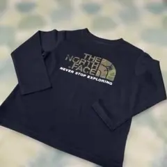 THE NORTH FACE 長袖カットソー ブラック カモフラロゴ