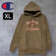 Champion リバースウィーブ パーカー XL 刺繍ロゴ ブラウン