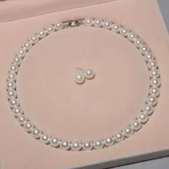 フォーマル 冠婚葬祭 貝パールネックレス ピアス　2点セット