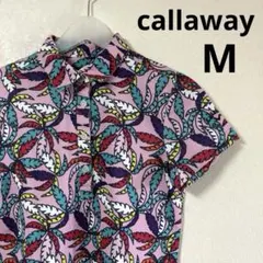 callaway キャロウェイ　ポロシャツ　ボタニカル　総柄　ゴルフ　M