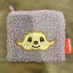 モンチッチ　もこもこスクエアポーチ　くすみカラー　紫