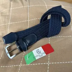 Enrico Gigli ネイビー 編み込みベルト