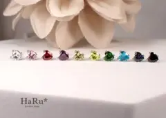 最高級キュービックジルコニアAAAAA（ハート／4ｍｍ）☆サージカルステンレスS