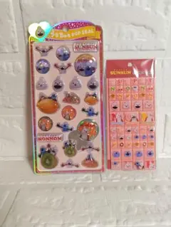 パペットスンスン　ノンノンのうるちゅるポップシール＆タイルシール　2点セット