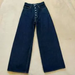 ✨️極美品✨️赤耳 MOUSSY ハイウエストワイドストレートデニム インディゴ