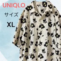 UNIQLO オープンカラー アロハシャツ 総柄 花柄 半袖シャツ 美品のサムネイル