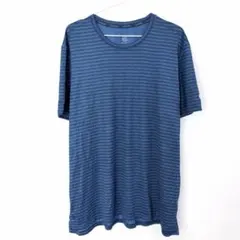 チャンピオン 半袖Tシャツ 丸首 半袖 ボーダー XL 青 91% ポリエステル