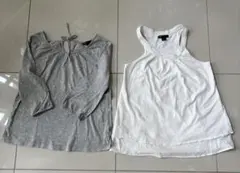 GapKids グレー 長袖カットソー 140cm 白タンクトップ150cm