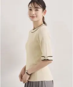 【手洗い可】袖口リボンニットのサムネイル
