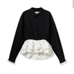 (にこ様専用)限定色 リリーブラウン　ホイップフリルヘムブラウス　ブラック