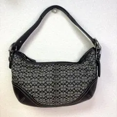 【美品】COACH コーチ シグネチャー ワンショルダーバッグ ブラック