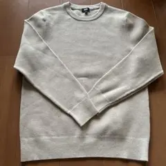 ウォッシャブルミラノリブクルーネックセーター ベージュ　メンズL