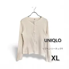 UNIQLO リブヘンリーネックT XL