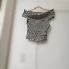 snidel ストライプ オフショルダー トップス S