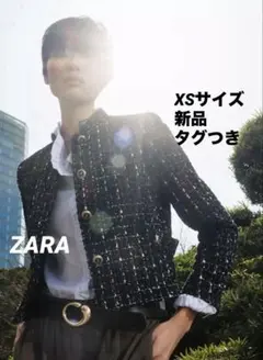 【完売品】ZARA メタリック糸入りテクスチャーブレザー XS新品タグつき