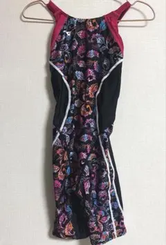 ●新品タグ付●ミズノ●カラフル葉柄 ●競泳用水着●XLサイズ●ブラック