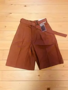 【新品タグ付き】UNIQLO リネンブレンド ベルテッド キュロットパンツ XS