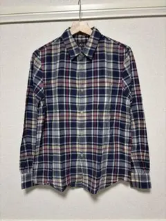 美品 A.P.C. アーペーセー リネン混 チェック柄 長袖シャツ XS