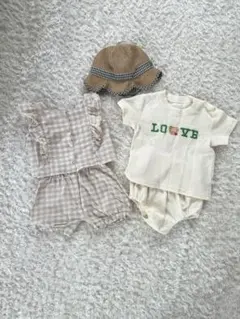 女の子　夏服　セットアップ　90