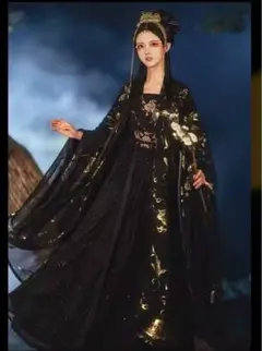 お値下げ中✨️黒金装飾✨️漢服✨️コスプレタグ付き