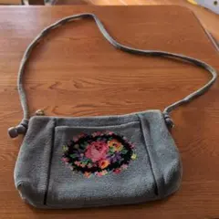 FEILER グレー 花柄ショルダーバッグ