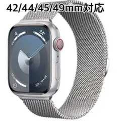 Apple Watch対応 ミラネーゼループバンド シルバー