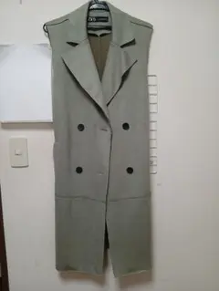 ZARA スエード風ダブルブレストベスト