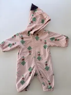 【美品】モイモルン/ムーンショット柄化繊フリースカバーオール