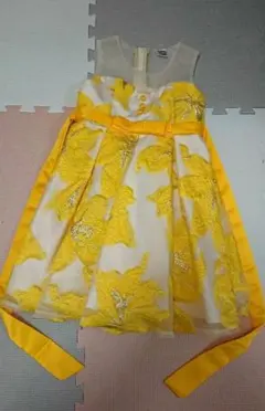 花柄刺繍フォーマルドレス（イエロー）