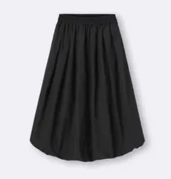 GU バブルヘムミディスカート ブラック L