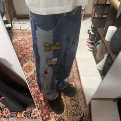 デニムパンツ　刺繍