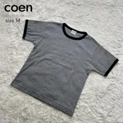 【未使用】coen コーエン Tシャツ 黒 ボーダー Mサイズ
