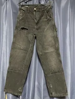 ZARA ブラック デニム　ダメージ加工