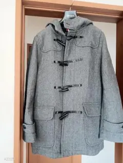 グレー ダッフルコート フード付き