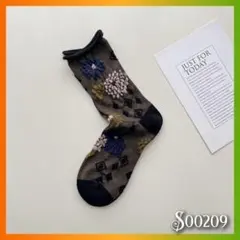 レディースソックス 靴下 個性的 花柄 白 北欧 総柄 おしゃれ