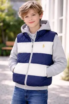 美品★2way★ポロ RL67 ダウンベスト リバーシブル