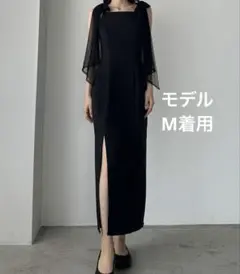 【新品タグ付き】Louereブラック チュールリボンキャミワンピースM
