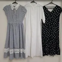 tocco GU ワンピースまとめて ストライプ柄 ドット柄 白 レディース