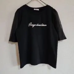 【INGNI】（M）バルーン袖ロゴTシャツ/パフスリーブカットソー/かわいい